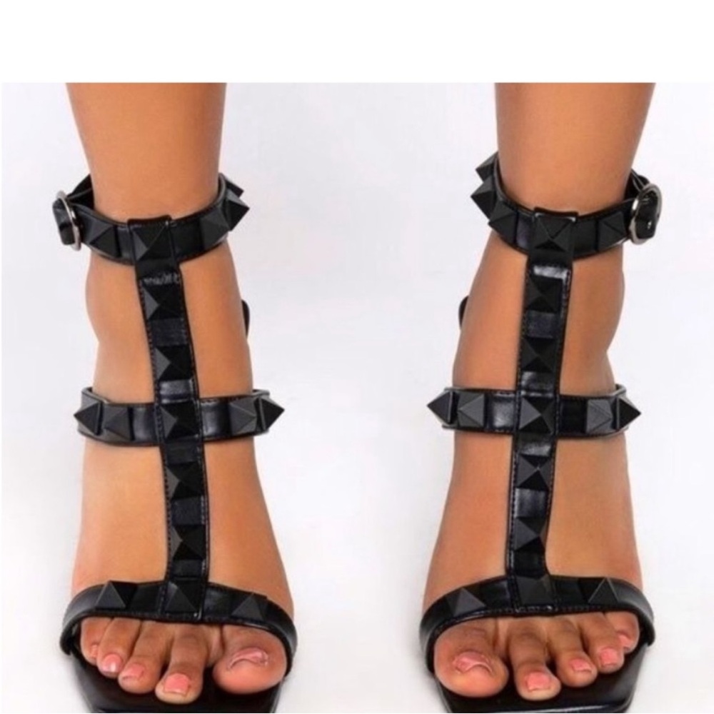 Black Studded Women's heels